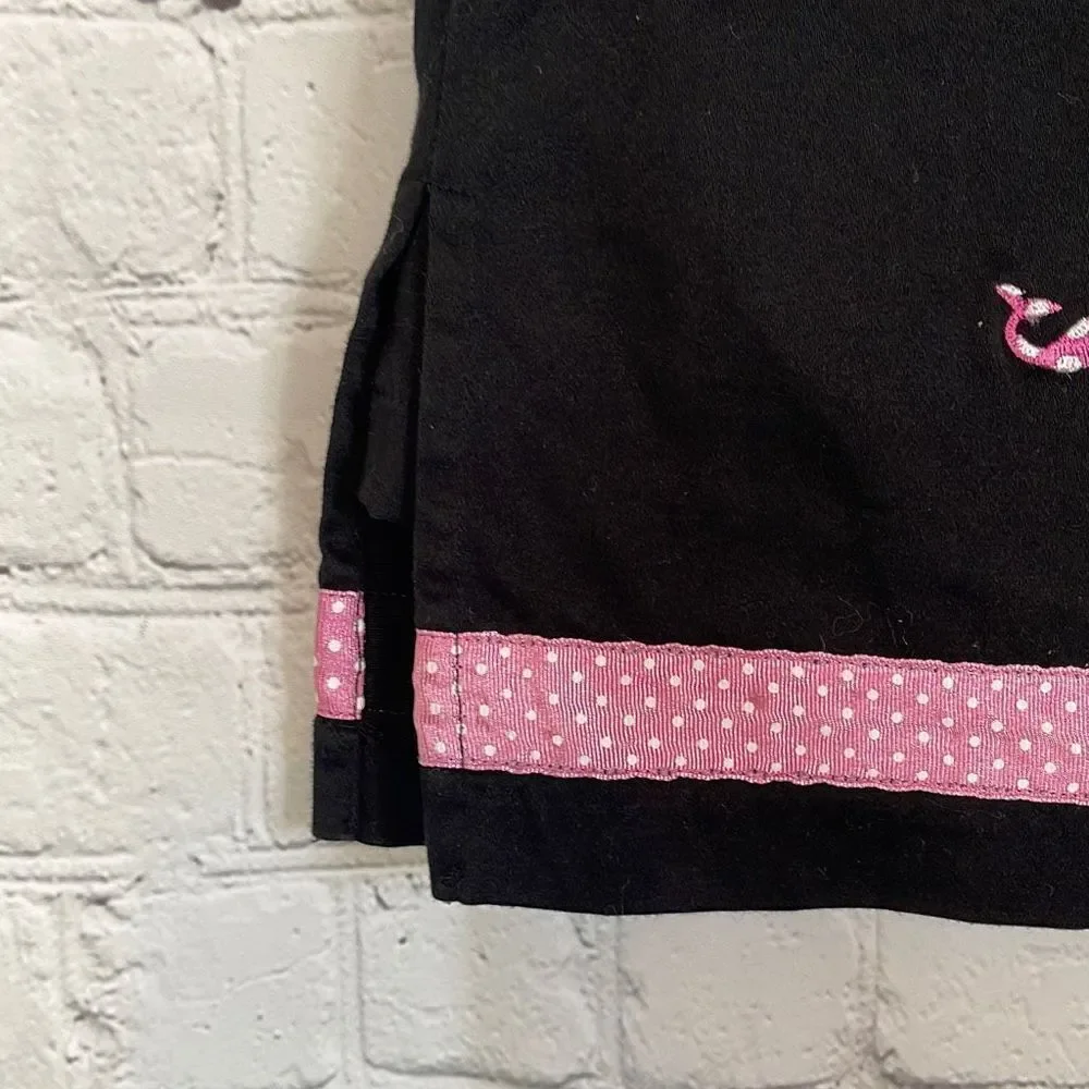 Vintage Bamboo Traders Black‎ Skort with Pink Whales size 4